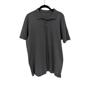 Robert Barakett Mens Charcoal Gray Pima Cotton Short Sleeve Polo Shirt Size L